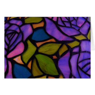 Lila Rosen-beflecktes Glas-Gruß-Anmerkungs-Karte