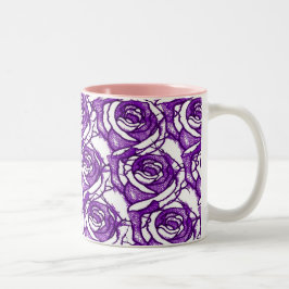 Lila Rosen-Entwurfs-Tasse Zweifarbige Tasse