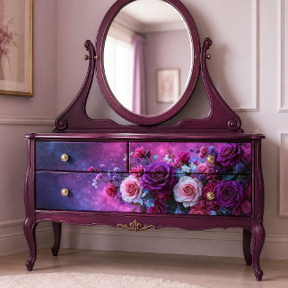 Lila Rosen-Galaxie-Bouquet-Decoupage Seidenpapier