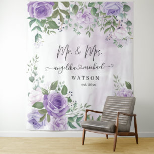 Lila Rosen Mr. und Mrs. Modern Script Wandteppich