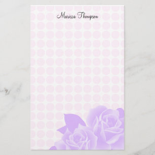 Lila Rosen-rosa Punkt-persönliches Briefpapier