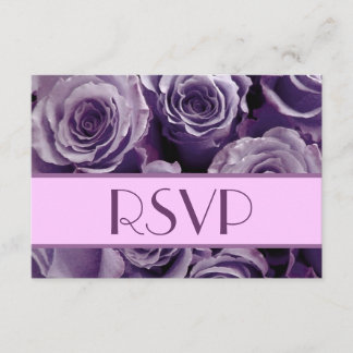 Lila Rosen RSVP Hochzeitsantwortkarte Karte