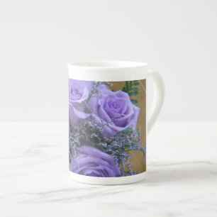 Lila Rosen-Tasse Prozellantasse