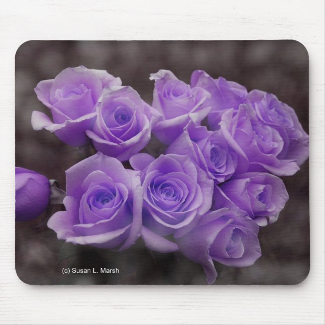 Lila Rosenblumenstrauß Mousepad (Vorne)