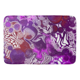Lila Rot Abstrakt Moderne Fluid Art Marmor Badematte