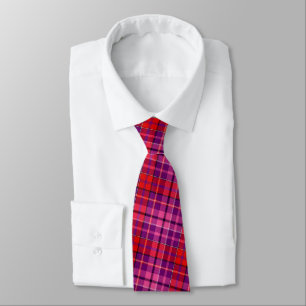 Lila Rot Pink Karo Tartan Design Krawatte