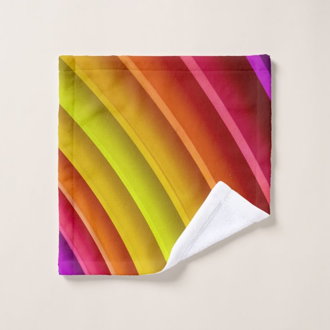 Lila, rote und gelbe Regenbogensäule Waschlappen (Waschlappen)