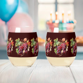 Lila Rote Weinberge Burgund Hintergrund Weinglas Ohne Stiel