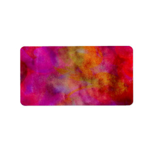 Lila roter bunter Watercolor-abstrakter Adressaufkleber
