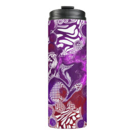 Lila Roter Swirl Thermosbecher