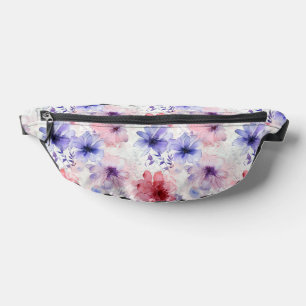 Lila, rotes, elegantes Wasserfarbenmuster Bauchtasche