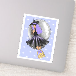 Lila Rotzunge auf einem Broomsticker Aufkleber