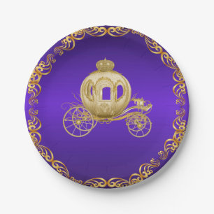 Lila Royal Coach Carriage Pappteller
