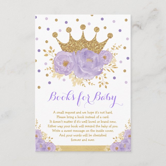 Lila Royal Crocess Princess Books for Baby Begleitkarte (Vorderseite)