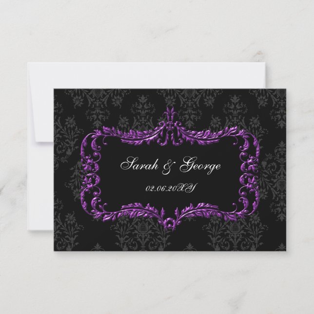 lila Rsvp-Grafikkarten in der Regel 3,5 x 5 RSVP Karte (Vorderseite)