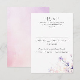 Lila RSVP-Karten für Hochzeiten mit heller Weichz RSVP Karte
