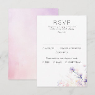 Lila RSVP-Karten für Hochzeiten mit heller Weichz RSVP Karte
