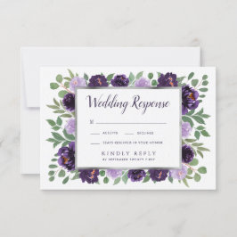 Lila RSVP-Karten für Hochzeiten von Silberflorwass RSVP Karte