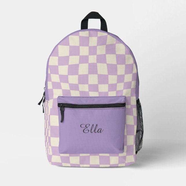 lila Rucksack für personalisierte Mädchen (Vorderseite)
