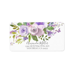 Lila Rücksendeadresse für den Spring Lavendel Adressaufkleber