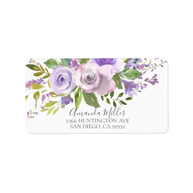 Lila Rücksendeadresse für den Spring Lavendel Adressaufkleber (Vorne)