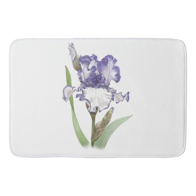 Lila Ruffled Iris Badematte (Vorderseite)