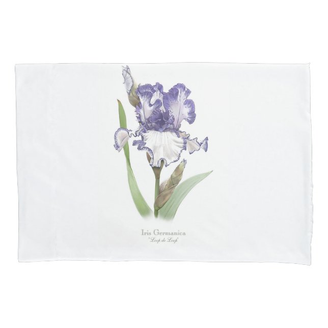 Lila Ruffled Iris Kissenbezug (Vorderseite)