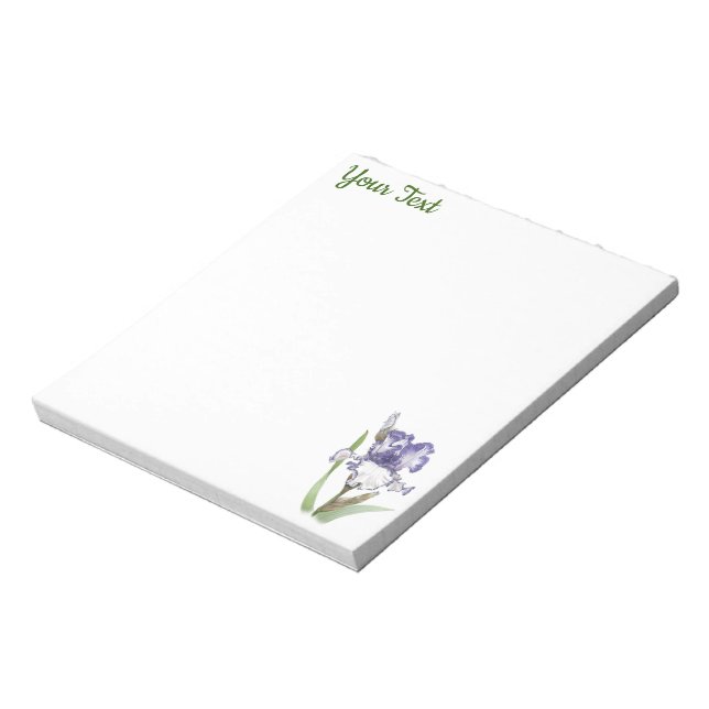 Lila Ruffled Iris Notizblock (Rotiert)