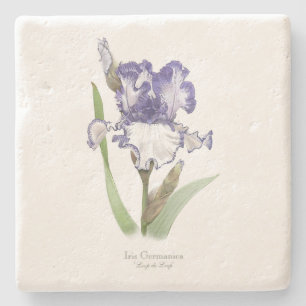 Lila Ruffled Iris Steinuntersetzer