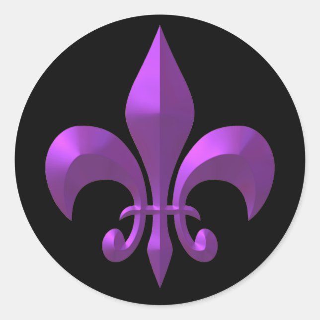 Lila Runder Aufkleber (Vorderseite)
