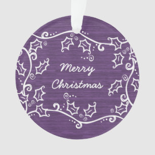 Lila rustikale Holly-Akrylverzierung Ornament