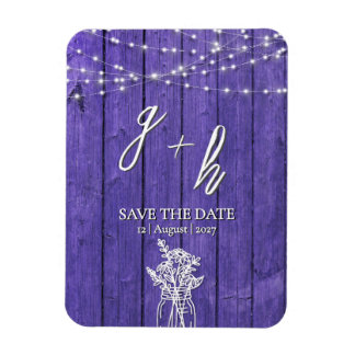 Lila rustikale Holz String Lights Boho Mason Jar Magnet