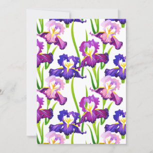 Lila Rustikale Wiese Iris Blume Aquarell Feiertagskarte