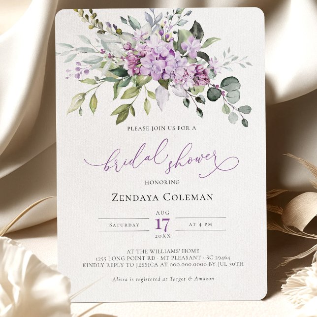 Lila Sage Green Brautparty Lilacs Einladung (Von Creator hochgeladen)