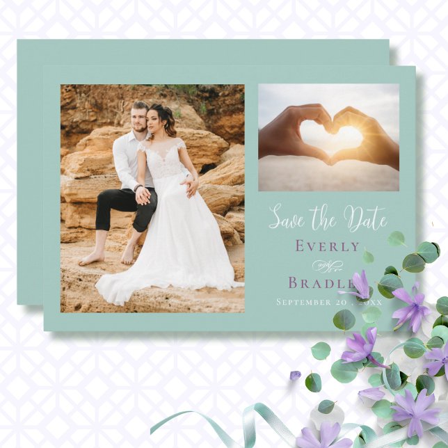Lila-Sage-Green-QR-Code Save the Date Einladung (Von Creator hochgeladen)