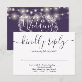 Lila Saitenlichtblütenhochzeit RSVP Karte