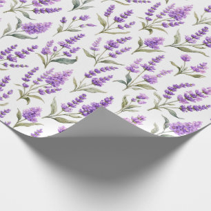 Lila Salbei Grüner Lavendelblüten Geschenkpapier
