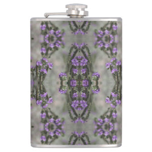 Lila-Salz-Heliotrop-Wildblumenmuster Flachmann