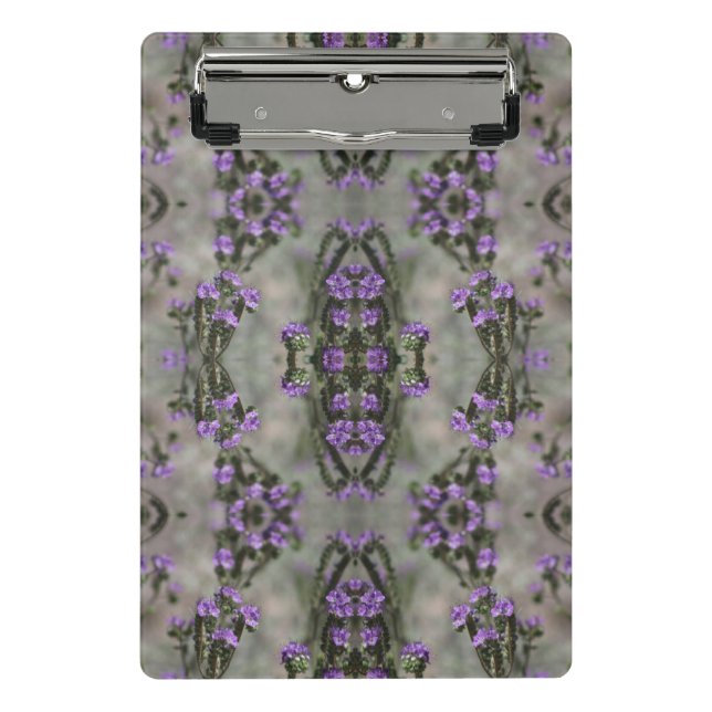 Lila Salz Heliotrope Wildblume Muster Mini Cli Klemmbrett (Vorderseite)
