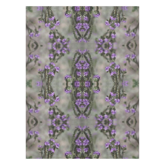 Lila Salz Heliotrope Wildblume Muster Tabletten Tischdecke (Vorderseite)