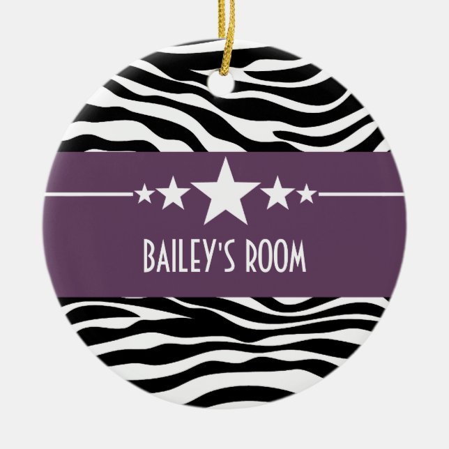 Lila Sassy Star Zebra Ornament (Vorne)