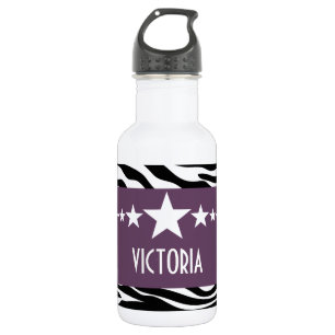 Lila Sassy Star Zebra Trinkflasche