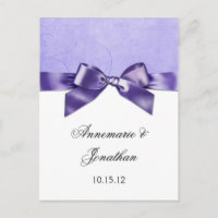 Lila Satin Ribbon Save the Date
