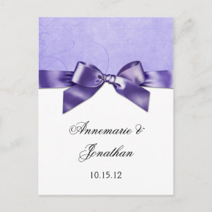 Lila Satin Ribbon Save the Date Ankündigungspostkarte