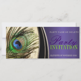 Lila Satin Stilvolle Peacock Feather Einladungen
