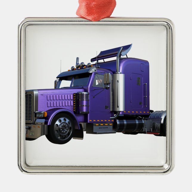 Lila Sattelschlepper Silbernes Ornament (Vorne)