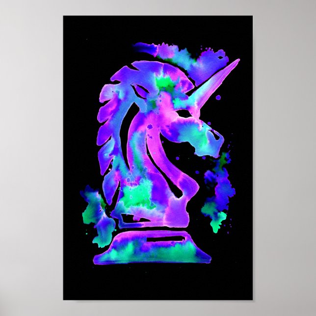 Lila Schach Knigh Unicorn Poster (Vorne)