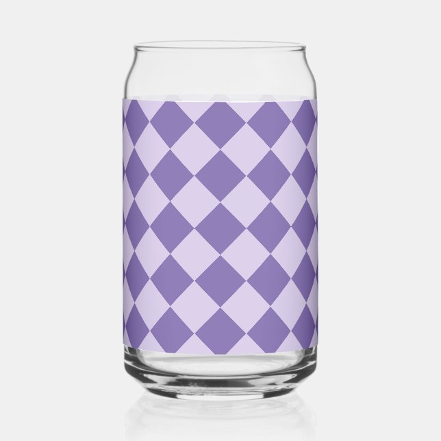 Lila Schachbrett Diamantglas Dosenglas (Vorderseite)