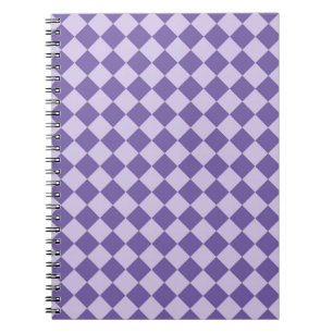 Lila Schachbrett Diamantmuster Notizblock