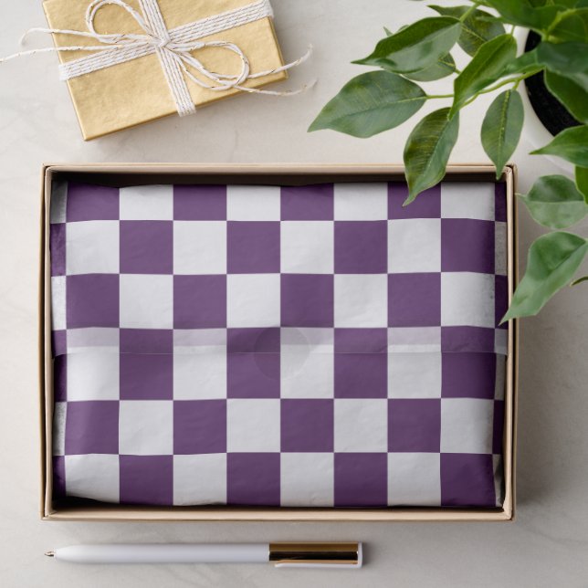 Lila Schachbrett Seidenpapier (Geschenk)